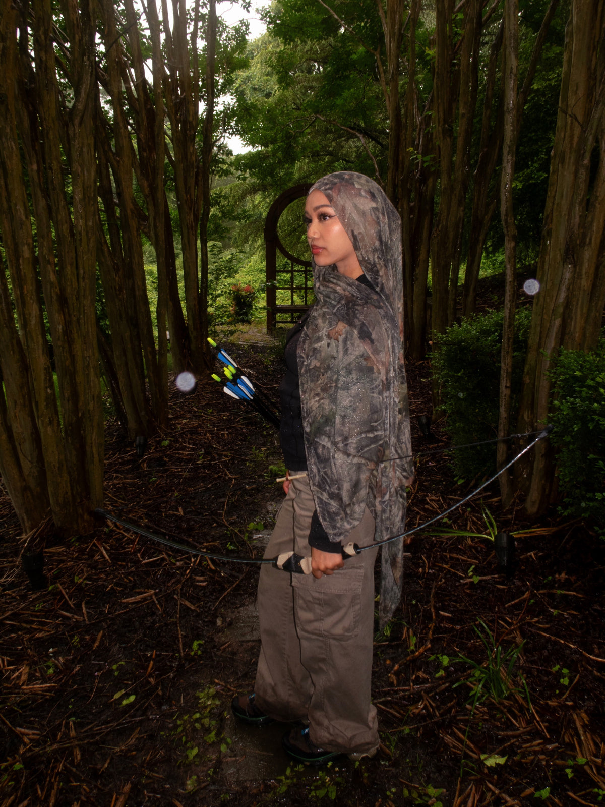 Woodland camo modal hijab by RAHMA, view 4