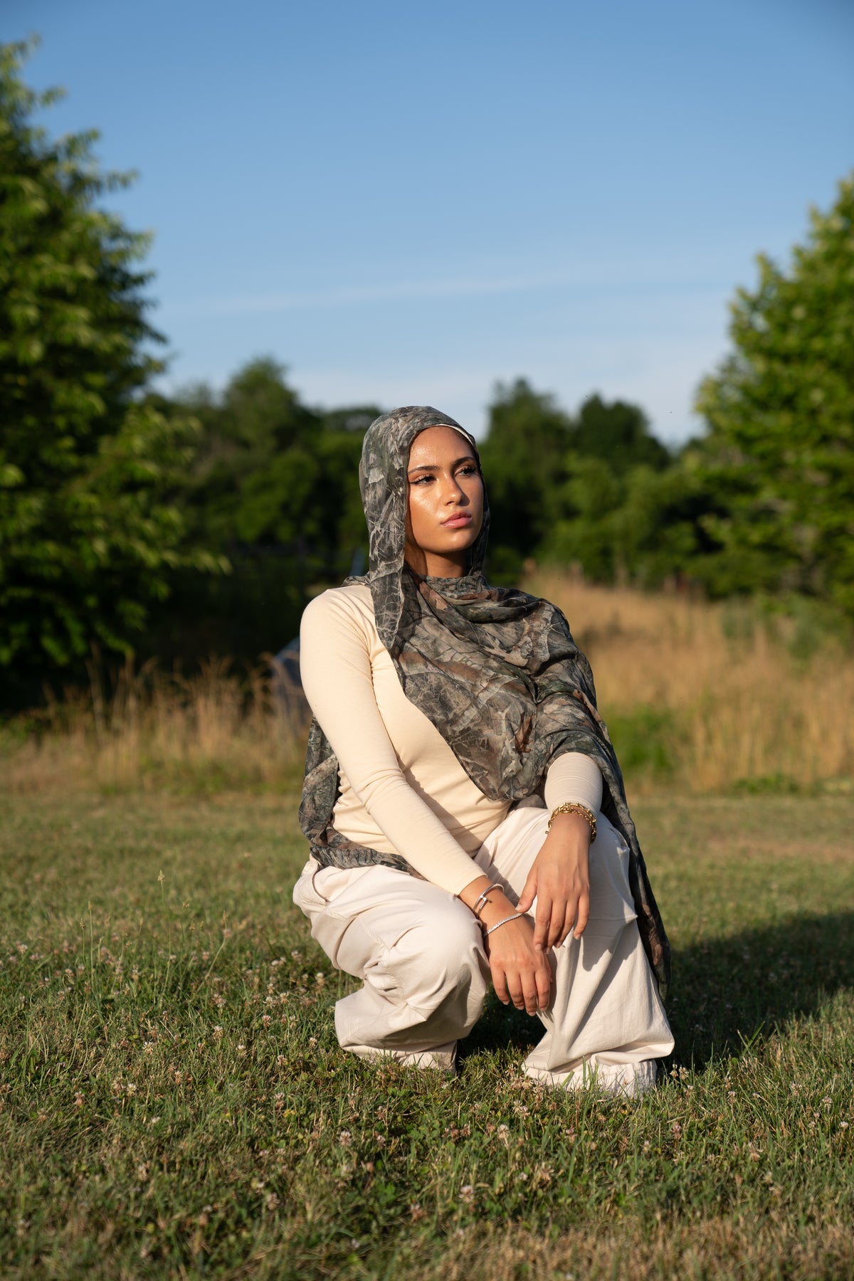 Woodland camo modal hijab by RAHMA, view 6